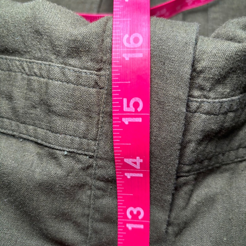 Banana Republic Olive Green Linen Blend Utility Romper Large Petite LP - Picture 10 of 12